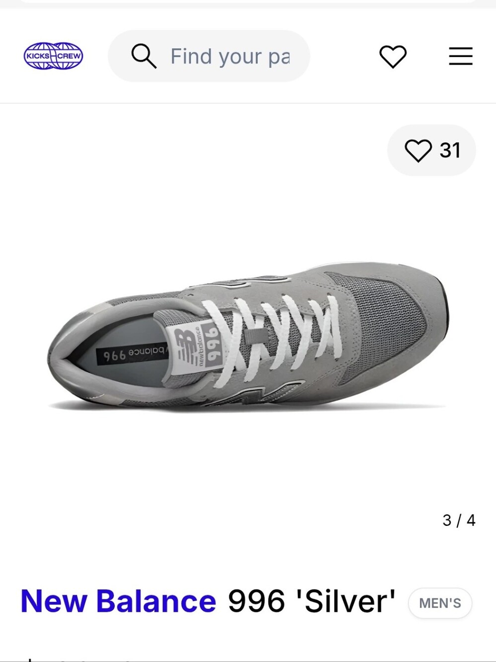 New Balance 996 'Grey Silver' CM996B Size 8 Women/ 6.5 Men D $122 NEW - Picture 5 of 16